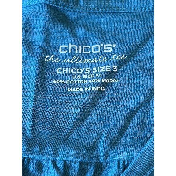 Chicos Women Top Size‎ 3 Extra Large The Ultimate Tee Casual Beach Summer Light - Picture 5 of 12